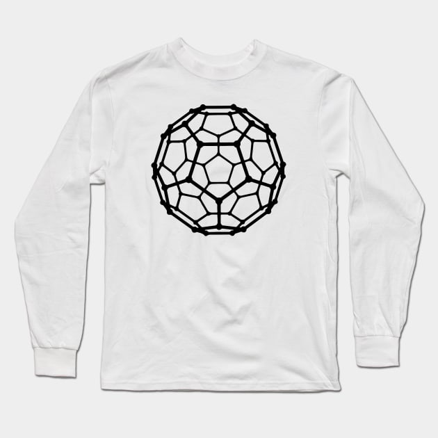 Fullerene Carbon Molecule Long Sleeve T-Shirt by CelestialStudio